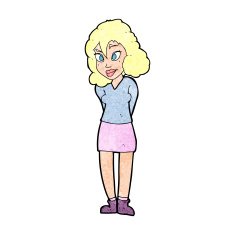 cartoon confused woman N145
