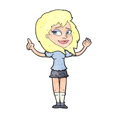 cartoon woman with idea N345