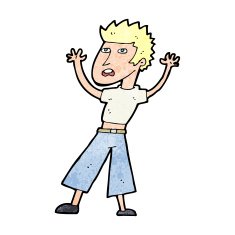 Cartoon Man Panicking N85