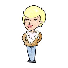 cartoon cool relaxed woman N13