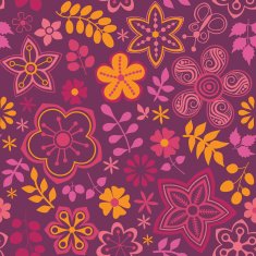Seamless texture with flowers and butterflies Endless floral pa N15