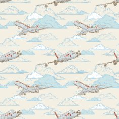 Airplanes on cloudy backgorund card N2