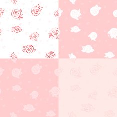 Set of four seamless floral pattern