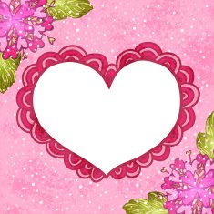 Flower background with doodle heart N2
