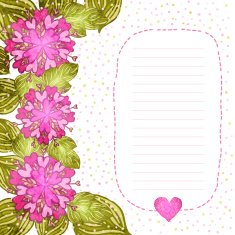 Flower background with doodle heart N3