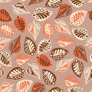 seamless pattern with leaf autumn background N9