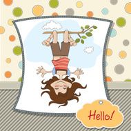 amused young girl standing with her head hanging down N5