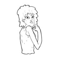 cartoon surprised woman N309