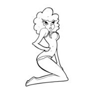 cartoon pin-up woman N14
