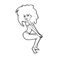 cartoon woman with big hair N14