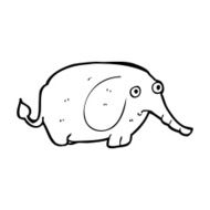 cartoon sad little elephant N12