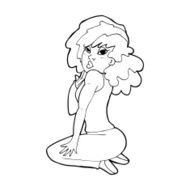 cartoon woman posing N42