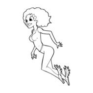 cartoon flying woman N13