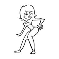 cartoon woman in bikini N70