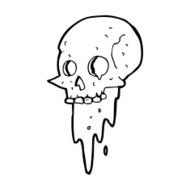 gross halloween skull cartoon N18
