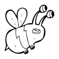 cartoon frightened bee N14