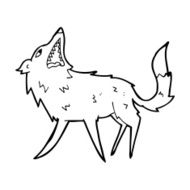 cartoon snapping wolf N9