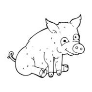 cartoon happy pig N10