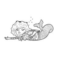 cartoon mermaid with tattoos N12