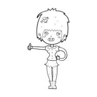 cartoon vampire girl giving thumbs up sign N26