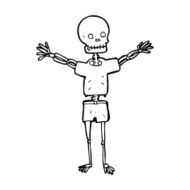 cartoon skeleton in clothes N13