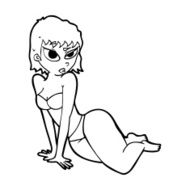 cartoon sexy woman in underwear N24