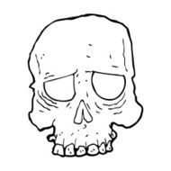 cartoon spooky skull N232