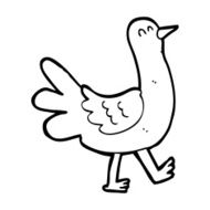cartoon walking bird N26