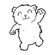 cartoon waving teddy bear N59