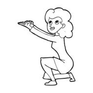 cartoon woman presentation gesture N13