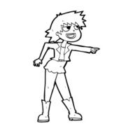 cartoon woman pointing N282
