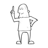 Cartoon Man Pointing Finger N14