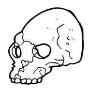 cartoon spooky skull N233