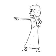 cartoon woman pointing finger N13