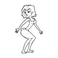 cartoon woman in lingerie N63