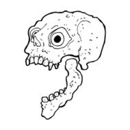 cartoon scary skull N37