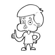 cartoon boy giving thumbs up N12
