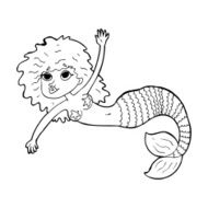 cartoon pretty mermaid N45