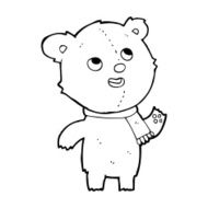 cartoon teddy bear wearing scarf N25