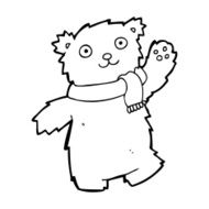 cartoon teddy bear wearing scarf N26