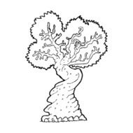 cartoon big old tree N5