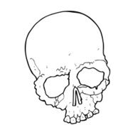 cartoon spooky old skull N9