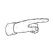 cartoon pointing hand N73