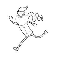 cartoon running santa N18