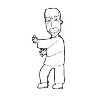 cartoon angry old man N199