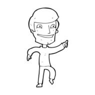 cartoon happy man pointing N77