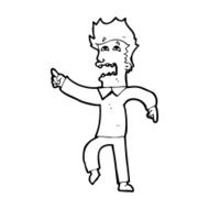 cartoon frightened man pointing N11