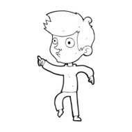 cartoon pointing boy N41