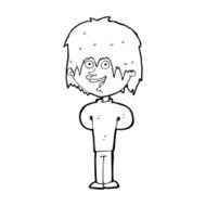 cartoon happy scruffy boy N12