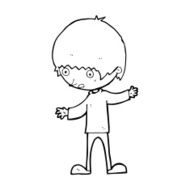 cartoon boy with outstretched arms N13